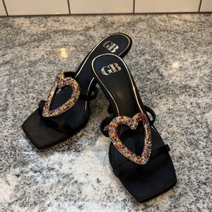 Charming multicolored Heart sandal slip on 7.5